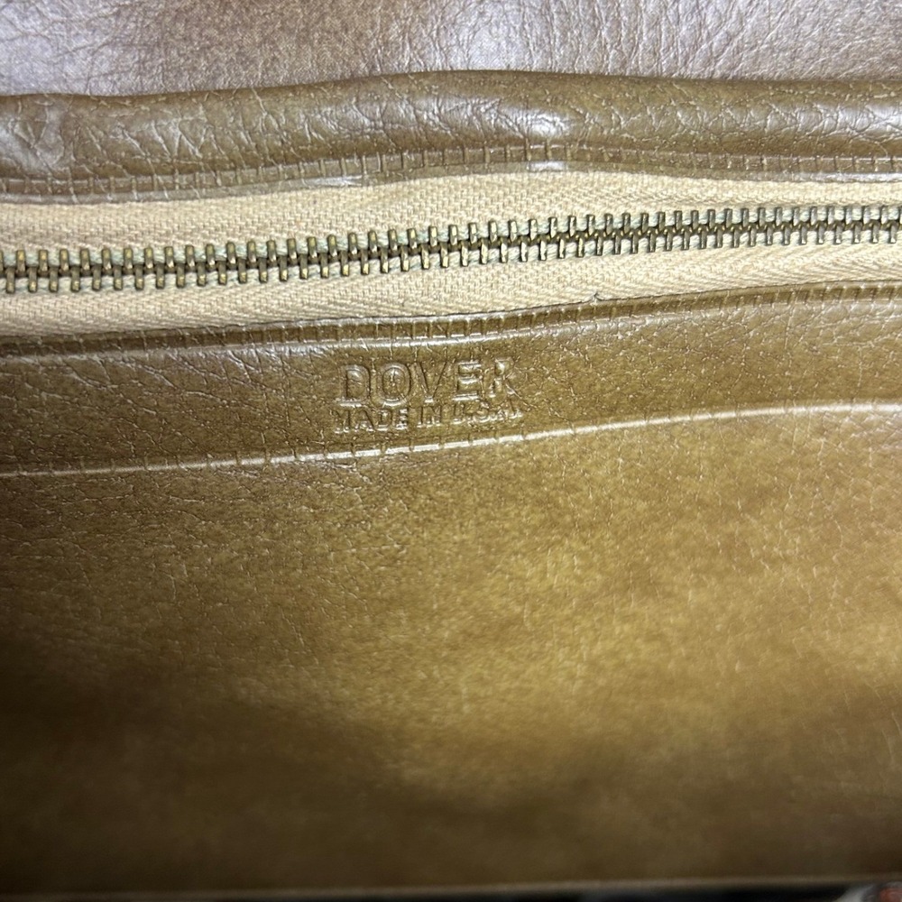 Dover Made in USA Brown Leather Tote Bag Purse mid century modern classic - Picture 7 of 9